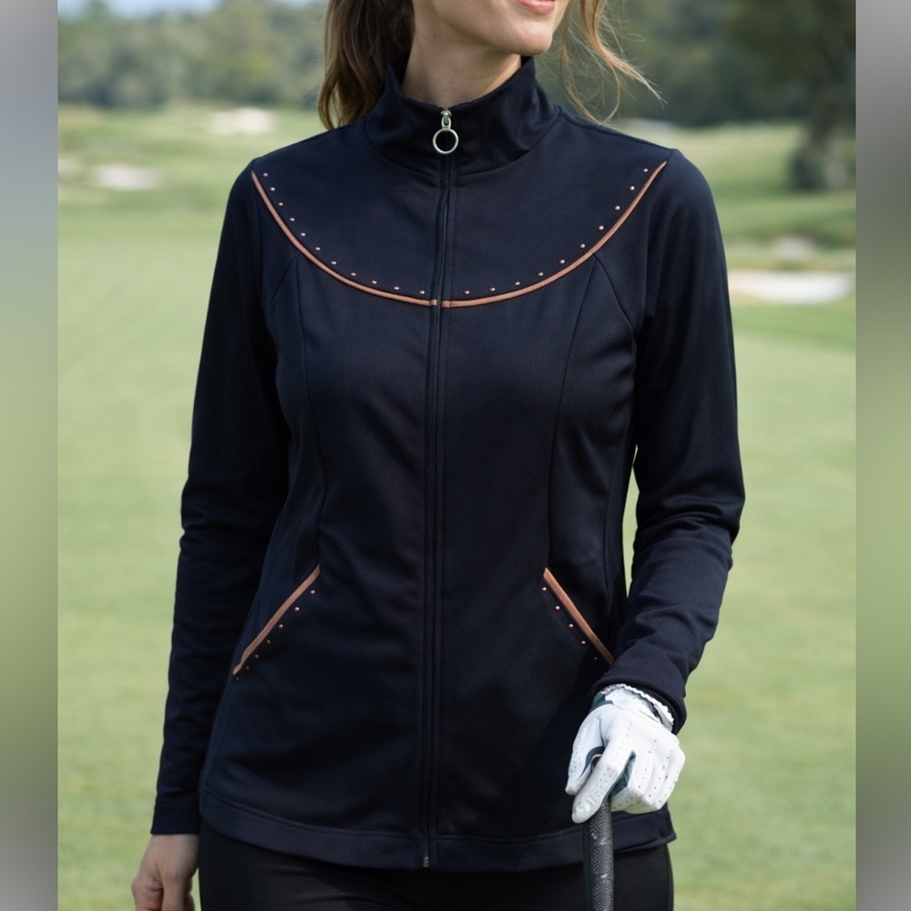LIKE NEW WOMENS MEDIUM TAIL BRAND GOLFING FULL ZIP ATHLETIC JACKET